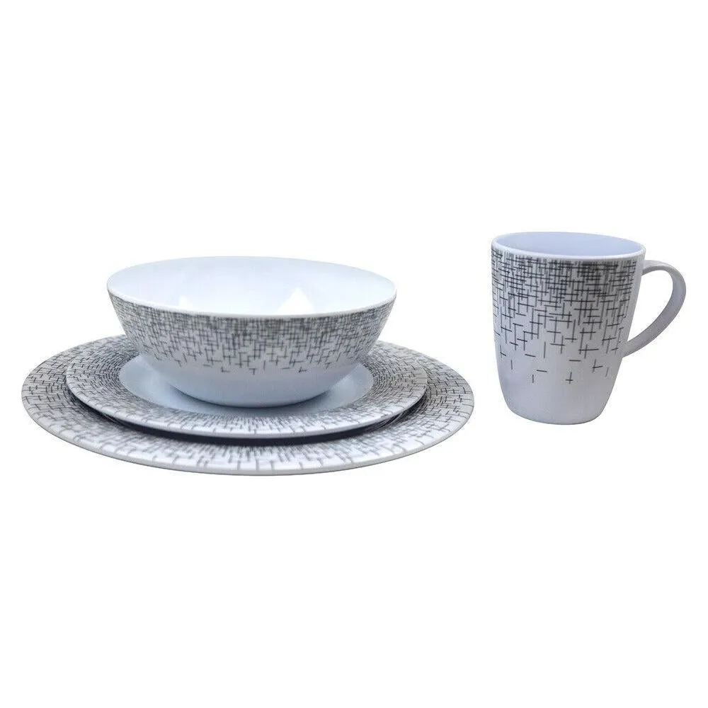 Vango Lightweight 16 Piece Alfresco Melamine Dinner Tableware Set