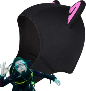 Warm Swim Hat - Waterproof Swim Hat, Insulated Swim Hat | Warm Uv-Proof Diving Hats with Humanized Design Cat Ears Swimming Hats, Multipurpose Rubber Swimming Gear for Surfing, Snorkeling