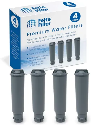 Water Filter Cartridge Replacement Compatible with KRUPS Coffee Maker Part # F088 Also Fits Precise Tamp Espresso & Nivona Automatic Machines Model XP5220, XP5240, XP5280, XP5620, EA82, EA9000, 4 Pack