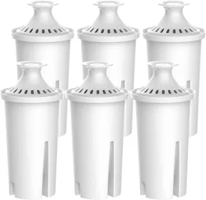 Waterdrop Replacement for Brita® Filters, Pitchers, Dispensers, NSF Certified Pitcher Water Filter, Brita® Classic OB03, Mavea® 107007, 35557, and More, Pack of 6