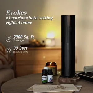 Waterless Essential Oil Diffuser for Home and Commercial Use up to 2000 sq ft, Scent Diffuser for Large Room, Bluetooth Hotel Collection Diffuser with App and Remote Control for Office, 100ml, Black