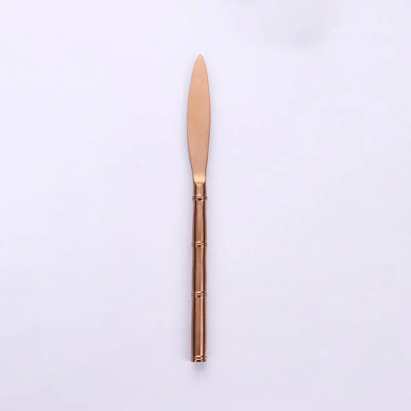 Western Tableware With Bamboo Blue Handle and Gold Head