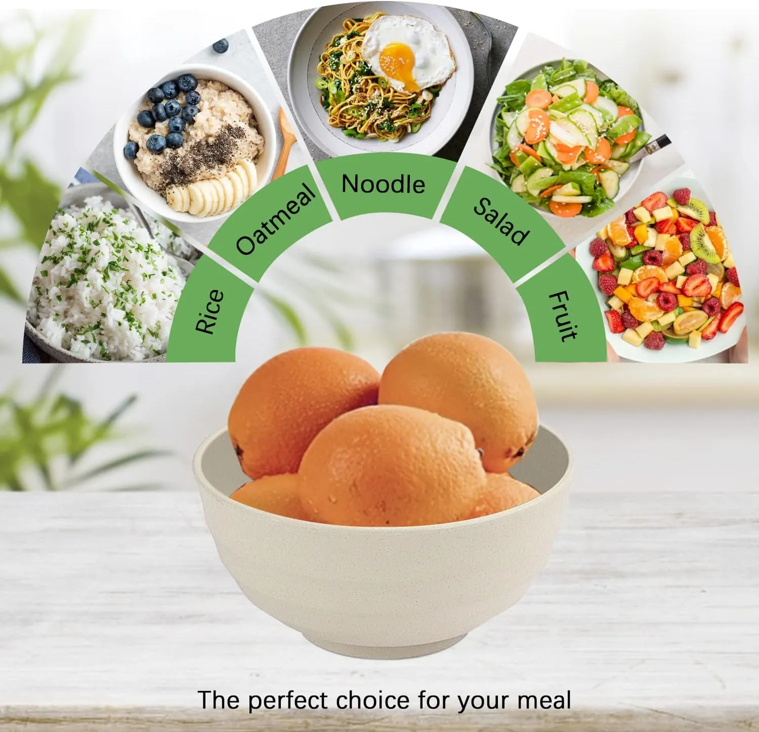 Wheat Straw Bowl Sets,4 PCS Unbreakable Cereal Bowl 60 OZ，Microwave and Dishwasher Safe Bowls,Super Big Bowl Sets BPA Free Bowls for Serving Soup,Oatmeal and Salad Etc…