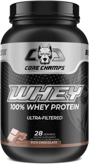 Whey Protein Powder | 100% Ultra Filtered Whey | 25g Protein   All Essential Amino Acids | for Strength & Lean Muscle | 2 Pounds (Rich Chocolate)