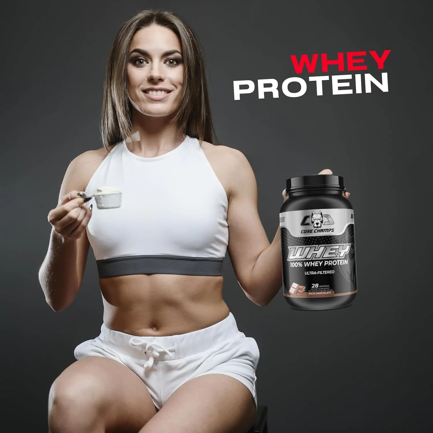 Whey Protein Powder | 100% Ultra Filtered Whey | 25g Protein   All Essential Amino Acids | for Strength & Lean Muscle | 2 Pounds (Rich Chocolate)