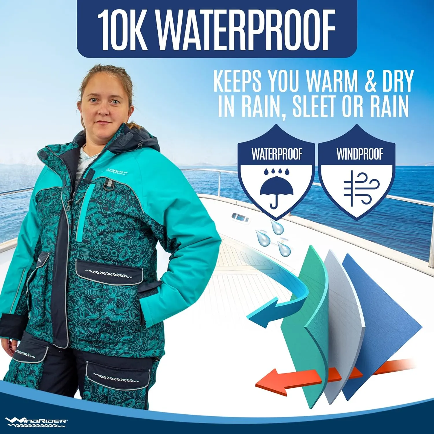 WindRider Warm Unisex Ice Fishing Suit Insulated Waterproof Bibs and Jacket overall for men and women cold Weather Activities