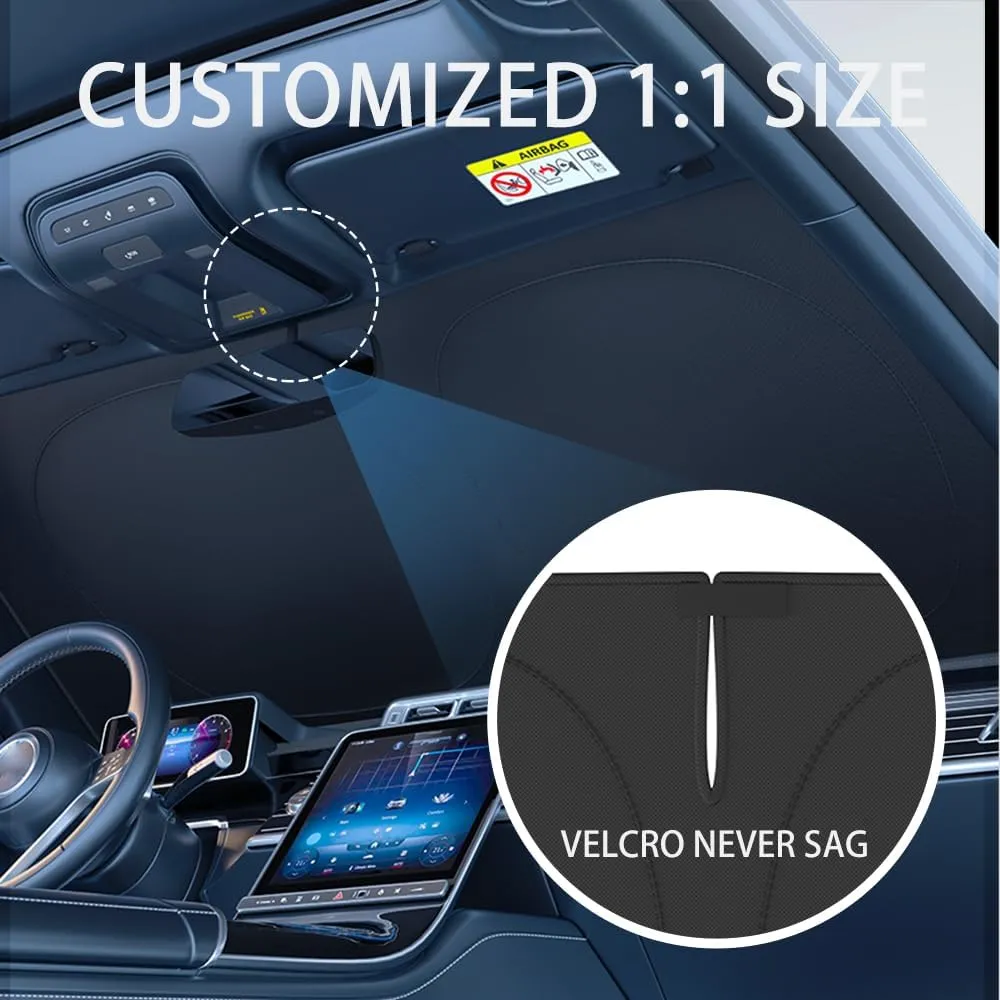 Windshield Sun Shade Cover for Jeep Compass 2017-2024 - Sunshade Compatible with Jeep Compass Foldable Front Window Sunshade Sun Visor Protector Block UV Rays Keep Your Car Cooler Car Accessories