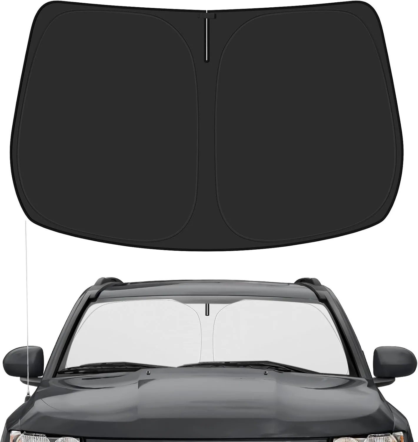 Windshield Sun Shade Custom Fit for Jeep Compass 2017-2025 Foldable Sunshade Sun Blocker Accessories Protect Car from Sun Rays Heat Damage Keep Car Cooler