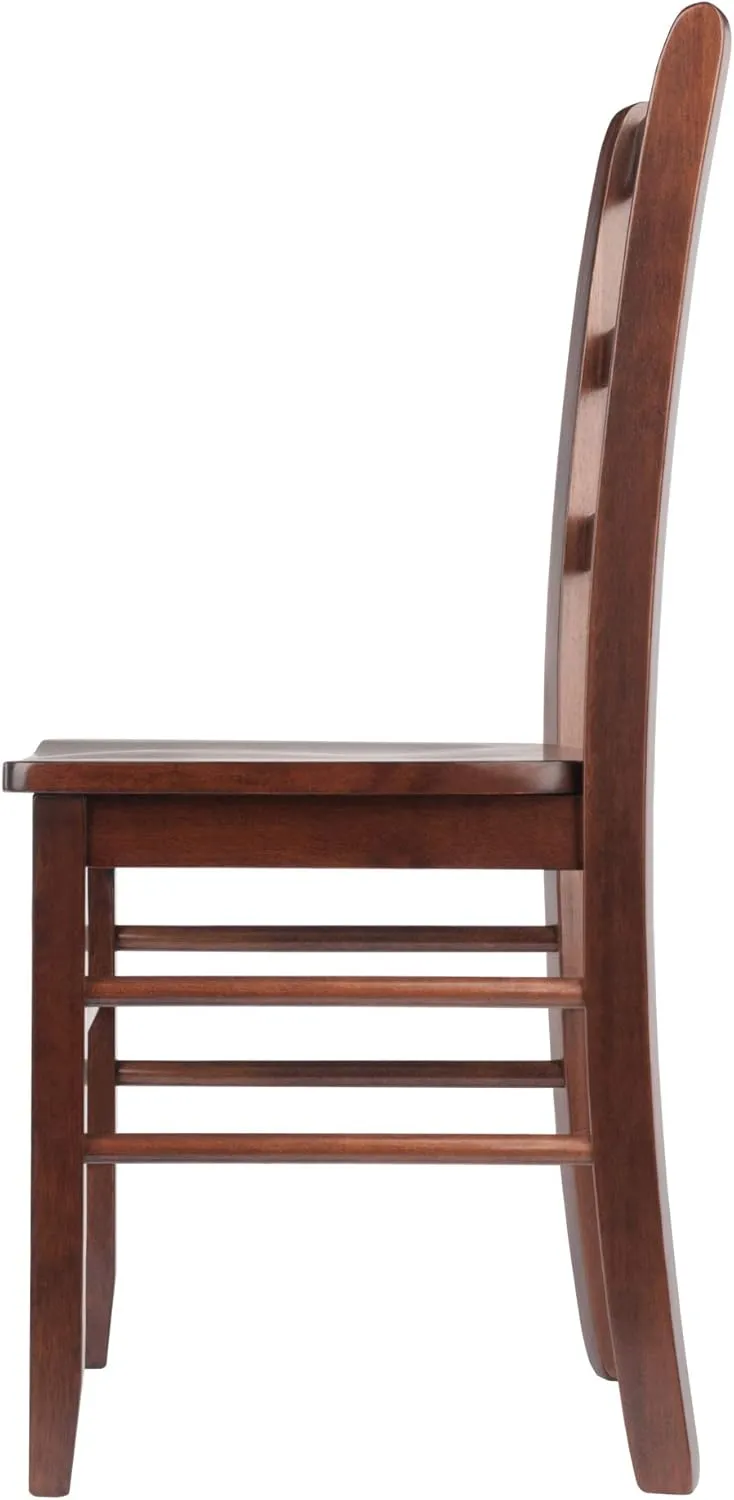 Winsome Wood Ladder Back Chair, Antique Walnut, 2 Pieces94232