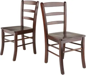 Winsome Wood Ladder Back Chair, Antique Walnut, 2 Pieces94232