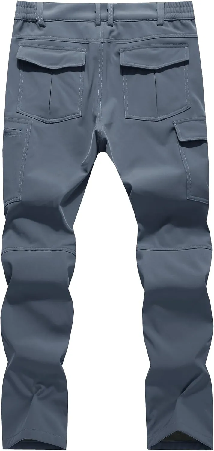 Women's Snow Ski Pants Fleece Lined Waterproof Softshell Insulated Winter Outdoor Hiking Cargo Pants