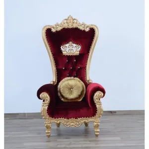 Wooden Luxurious  Maharaja High Back throne Gold Leaf Chair