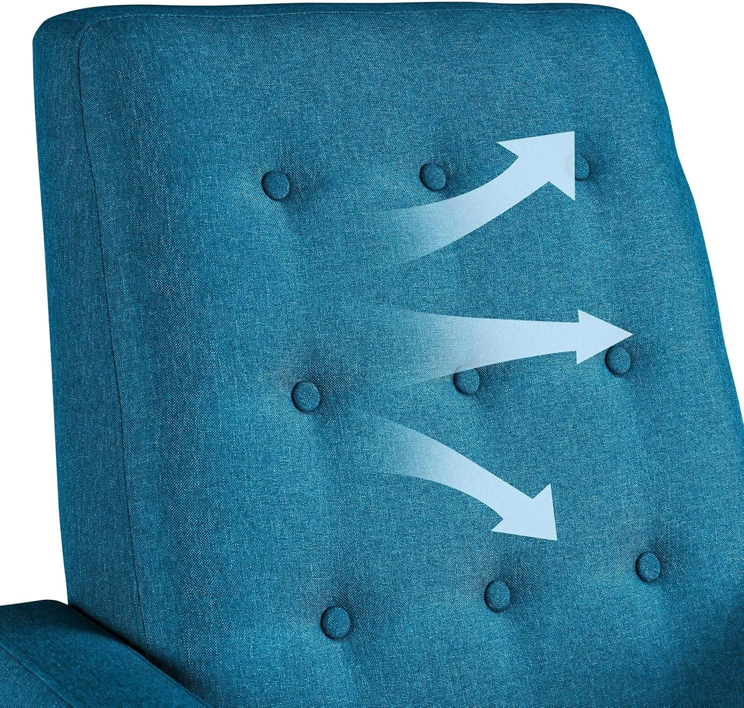 Yaheetech Fabric Recliner Chair Mid-Century Modern Recliner Adjustable Single Recliner Sofa with Thicker Seat Cushion Tufted Upholstered Sofa with Pocket Spring for Living Room Bedroom Blue
