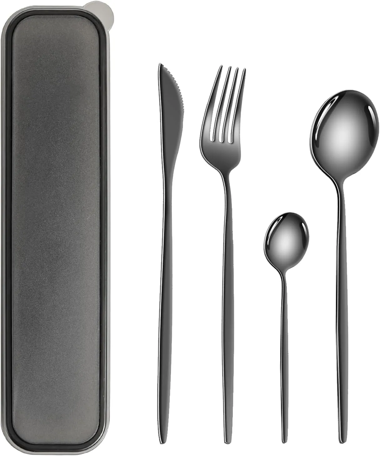 YBOBK HOME Portable Travel Utensils Set With Case Stainless Steel Flatware Sets Silverware Set Service for Kitchen Utensil Forks Spoons Knives Cutlery Set Tableware