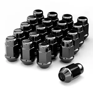 YIZBAP M12x1.5 Lug Nuts, 1.4 inch Tall Closed End Bulge Acorn Lug Nut Set, 20pcs 12x1.5 Aftermarket Lug Nuts Black, 3/4 Hex for Accord Civic Element HR-V Escape Sierra