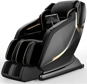 Zero Gravity Shiatsu Massage Chair for Ultimate Relaxation, Full Body Airbag Massage, Back and Calf Heating, LCD Screen and Voice Control, Black