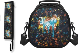 ZOUTAIRONG Shoulder Bag for Kids Dinosaur Fossil Design Lightweight Lunch Bag Tableware Carrying Storage Pouch for Straw Spoon Fork Chopsticks
