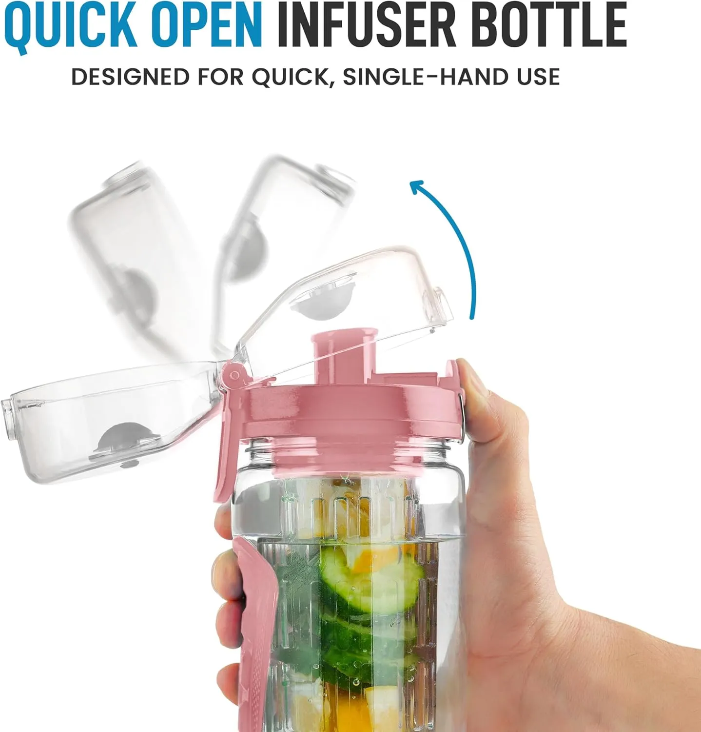 Zulay Fruit Infuser Water Bottle - 34oz - Leakproof With Full-Length Infusion Rod - Men Women's Ideal Fitness Gift Or For Gym, Camping