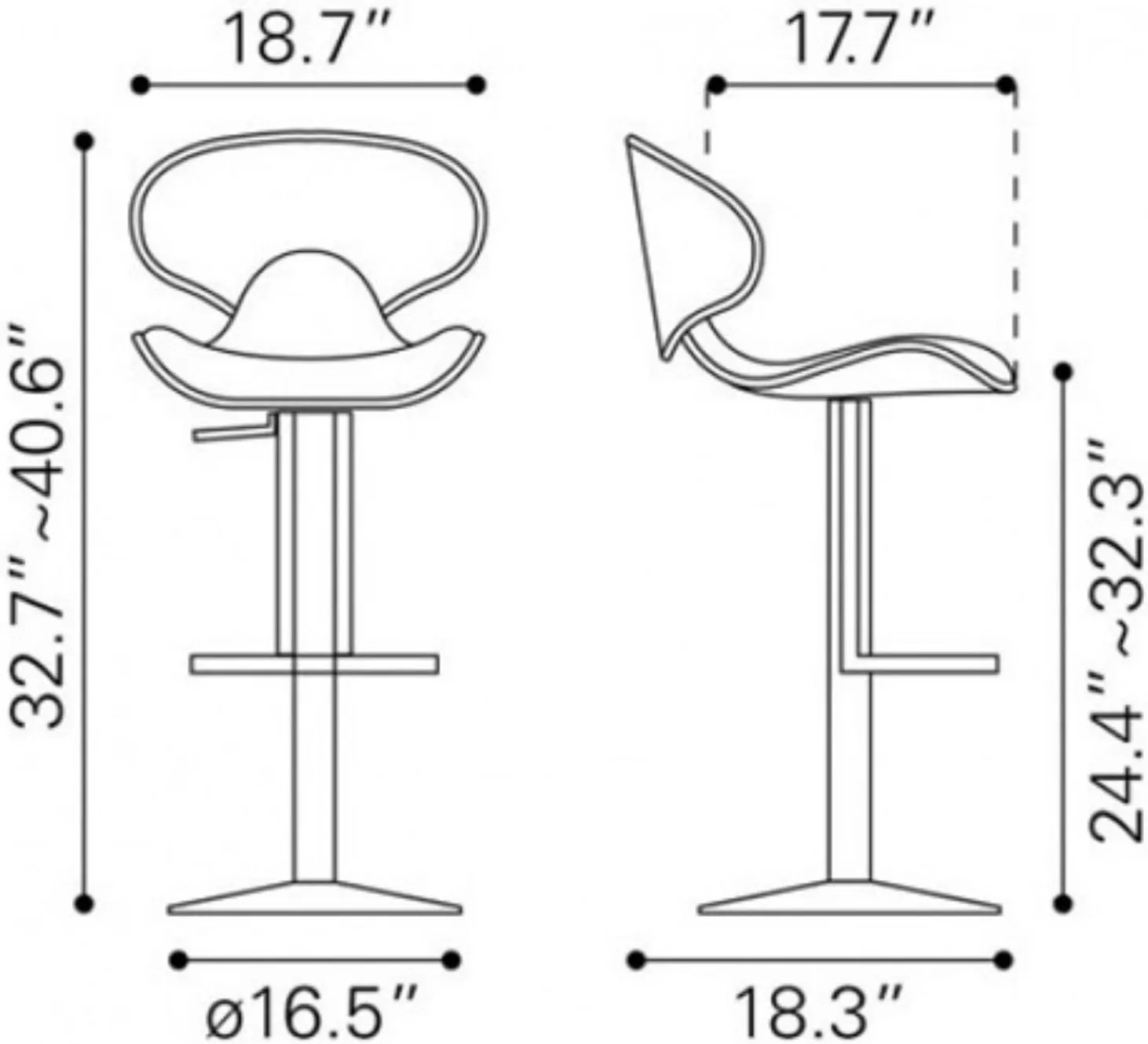 Zuo Fly Barstool, White